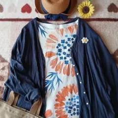 【新品】graniph♡鮮やかな花柄ボタニカルが素敵なカットソーチュニック♡のサムネイル