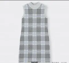 gu チェックジャカードニットワンピ