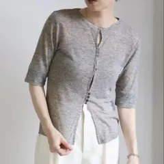 ✴︎美品✴︎ select MOCA グレー七分袖ニットカーディガンのサムネイル