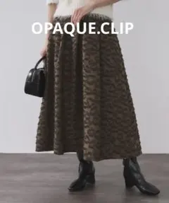 【OPAQUE.CLIP 】フェザージャカードタックフレアスカート