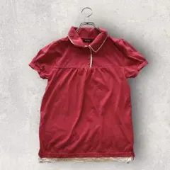 【Barndoor】バーンドア ポロシャツ レース パイピング 赤 M