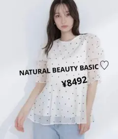 NATURAL BEAUTY BASIC シアーぺプラムブラウス　ドット NATURAL BEAUTY BASIC シアーぺプラムブラウス ドット - メルカリ