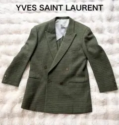 【希少】YSL イヴサンローラン ヴィンテージ ダブルジャケット カーキ メンズのサムネイル