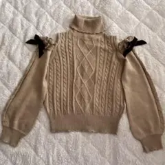 axes femme☆アクシーズファム リボン付きタートルネックニットセーター