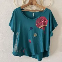 sunaokuwahara ビジュー装飾カットソー　変形Tシャツ グリーンのサムネイル