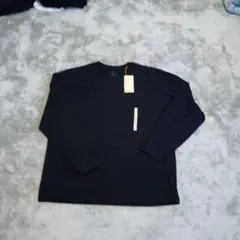 新品タグ付き無印良品クルーネック長袖Tシャツ XXL 黒