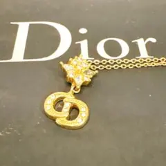 極美品✨ Dior ネックレス CD ロゴ ラインストーン 希少 刻印 2206