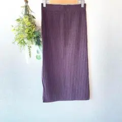 T0326 アンドジェイ　スカート　フリーサイズ　茶色　ニット　美品　新品