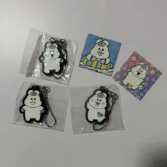 んぽちゃむ　ラバーキーホルダー　シール　セット
