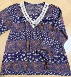 FORTUNE COOKIES エスニック調レースＶネックカットソー