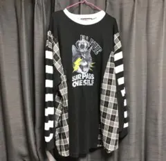 CANDY STRIPPER 猫グラフィック長袖Tシャツ