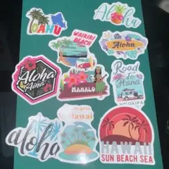 ①防水 ステッカー スケボー ストリート シール ハワイ アロハ