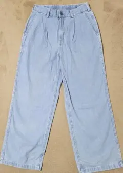 GU　デニムバギースラックス ブルー Sサイズ