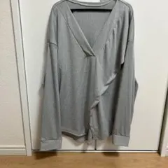 プラスサイズ レディース Vネック薄手セータートップス　4L 萌え袖　かわいい