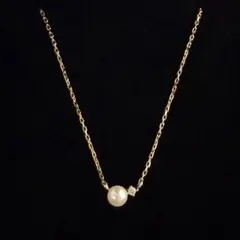 ete エテ K10 ダイヤモンド パール ネックレス 0.01ct YGのサムネイル