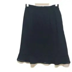 ブリジット 11号 黒 フレアスカート 裾レース切替 さらさら 裏地キュプラのサムネイル