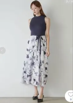 SNIDEL スナイデル ノースリニットドッキングワンピース