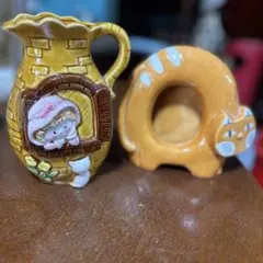 KOTOBUKI レトロ　昭和　花瓶　ポット　水差し　猫　フォトフレーム　セット