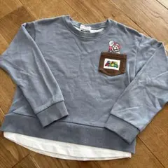 130サイズ　スーパーマリオ トレーナー ブルーグレー