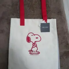 スヌーピー刺繍トートバッグ