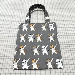 猫柄　ミニトートバッグ　お散歩バッグ