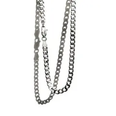 Silver Curb Link Chain Necklace Vintageのサムネイル