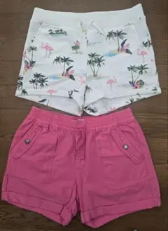 150cm GAP H&M 女の子 ショートパンツ 2枚 セット フラミンゴ