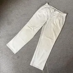 ユニクロオフホワイト⭐︎コーデュロイ チノパン ワイドタック入