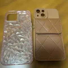 iPhone14カバー レザーポケットケース＆ソフトケースセット