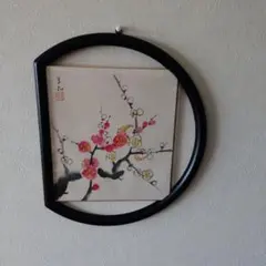 色紙掛け　梅柄色紙付
