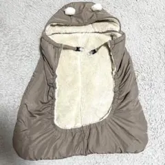 【美品】くま耳 抱っこ紐 防寒ケープ ベビーカー 2way ボア ベージュ