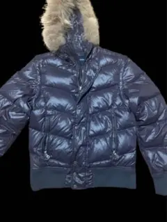 ダークパープル ダウンジャケット ファー付き y2k