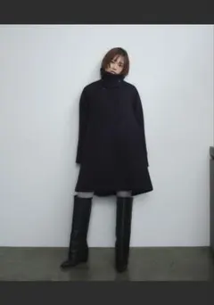 ＜EMMEL REFINES＞EM Aライン ミディアム コート ネイビー S