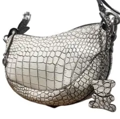 BEAUGRAND クロコダイル ショルダーバッグ JRA認定 バニラ 目地染め