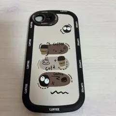 iPhone用ケース コーヒーデザイン ブラック 16E 17E