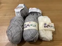 毛糸 グレー ホワイト わんぱくデニス ヌーボラ モヘアグラス