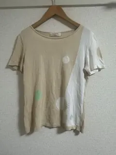 カジュアル 半袖Tシャツ ベージュ/ホワイトのサムネイル