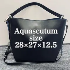 【美品】Aquascutum アクアスキュータム ブラック レザートートバッグのサムネイル