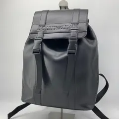 16052✨美品✨エンポリオアルマーニ ロゴ入りバックパック レザー ブラック