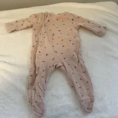 ZARA ベージュ 花柄ロンパース 0-1ヶ月