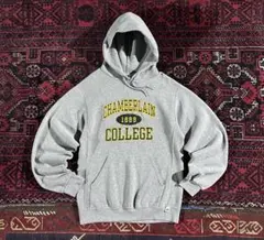 RUSSELL ラッセル カレッジロゴ プルオーバー パーカー グレー S