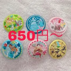 ディズニー刺繍缶バッジ２ スティッチ シンデレラ シュガーラッシュ