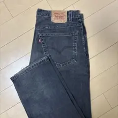 リーバイス505/W38L34/ブラックデニム/ワイド/オーバー/古着/0373