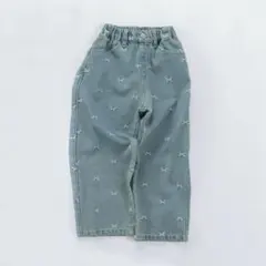 刺繍リボン デニム パンツ 110cm 　ブランシェス