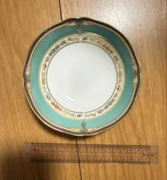 【廃盤・新品未使用】ノリタケ ハナリンス 小皿5客エメラルドグリーン 金彩 花柄のサムネイル