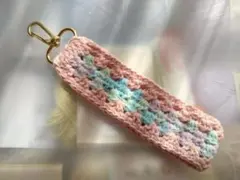 ハンドメイドかぎ編み グラデーションカラー グラニースクエア風 ストラップ