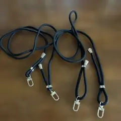 携帯ストラップ　2個セット　ショルダーストラップ　黒　シルバー　ネックストラップ