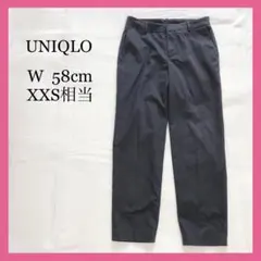UNIQLO レディースアンクル丈パンツ XXS ネイビー ウエスト58cm