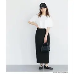 coca コカ　ロングスカート　スリット　ブラック　エンボスシリーズ　スカート