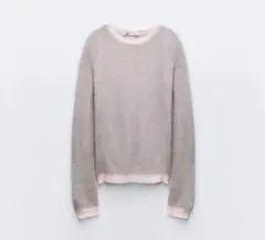 コントラストトップステッチニットセーター　ZARA